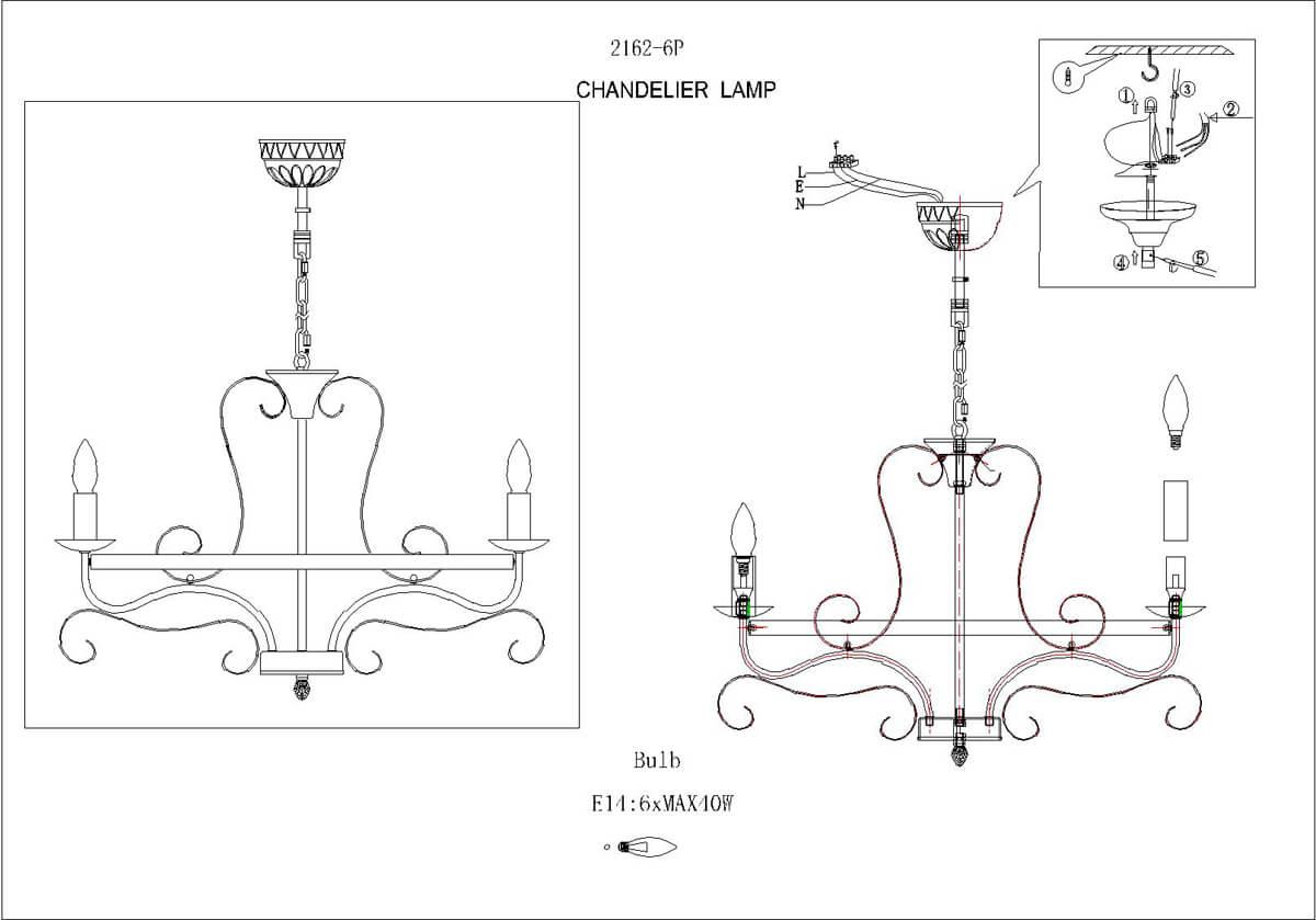 Дополнительная картинка Подвесная люстра F-Promo Palermo 2162-6P