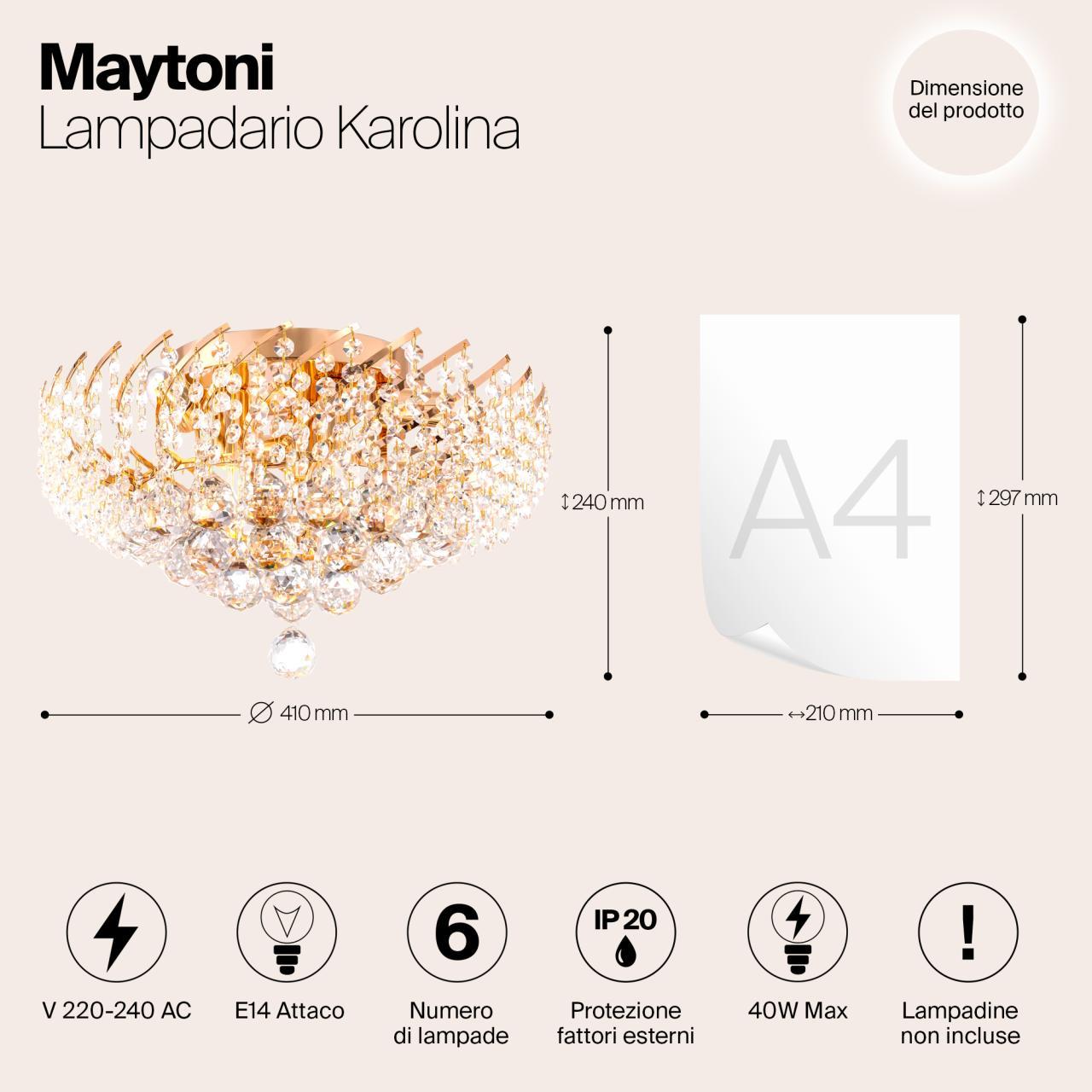 Дополнительная картинка Потолочная люстра Maytoni Karolina DIA120-06-G