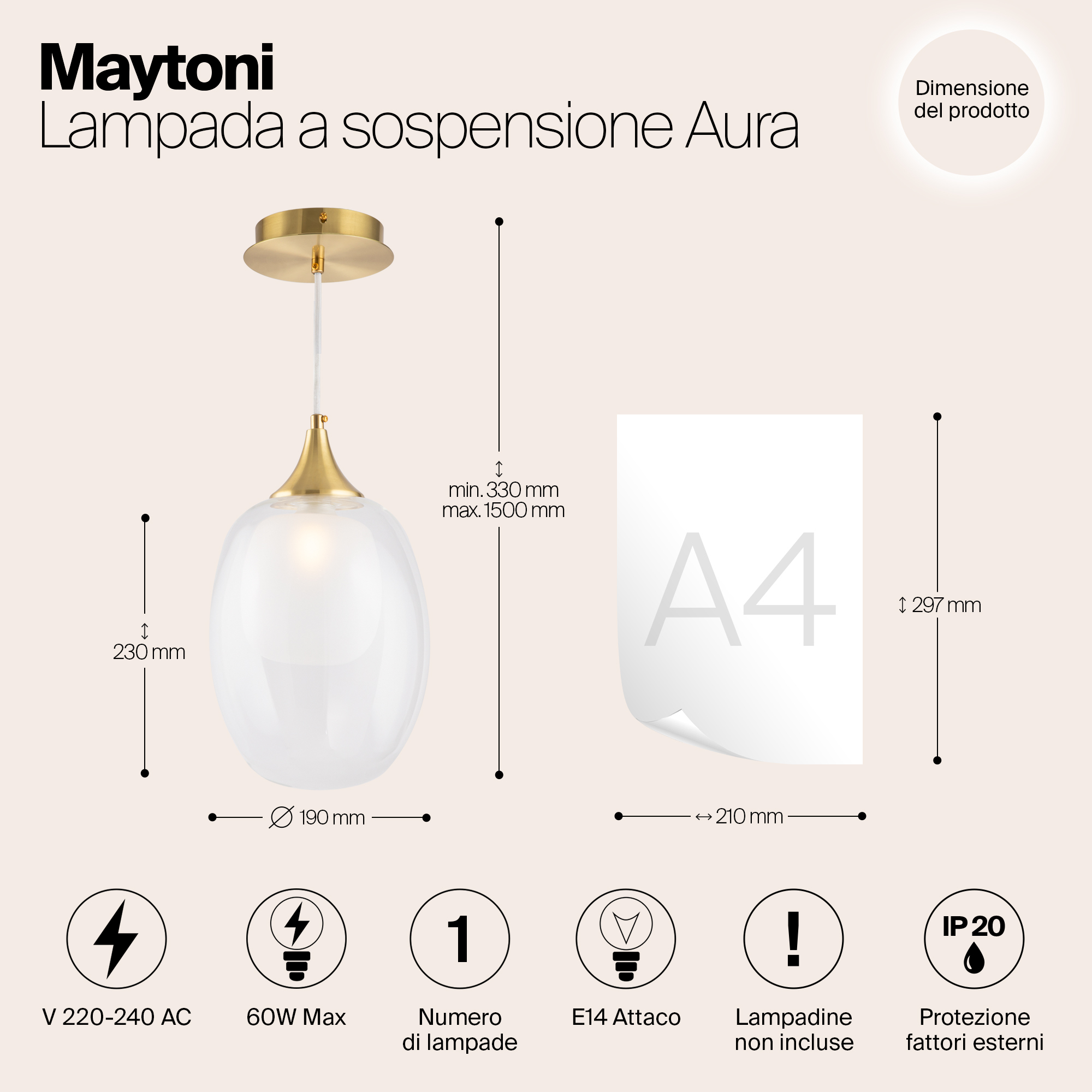 Дополнительная картинка Подвесной светильник Maytoni MOD016PL-01BS