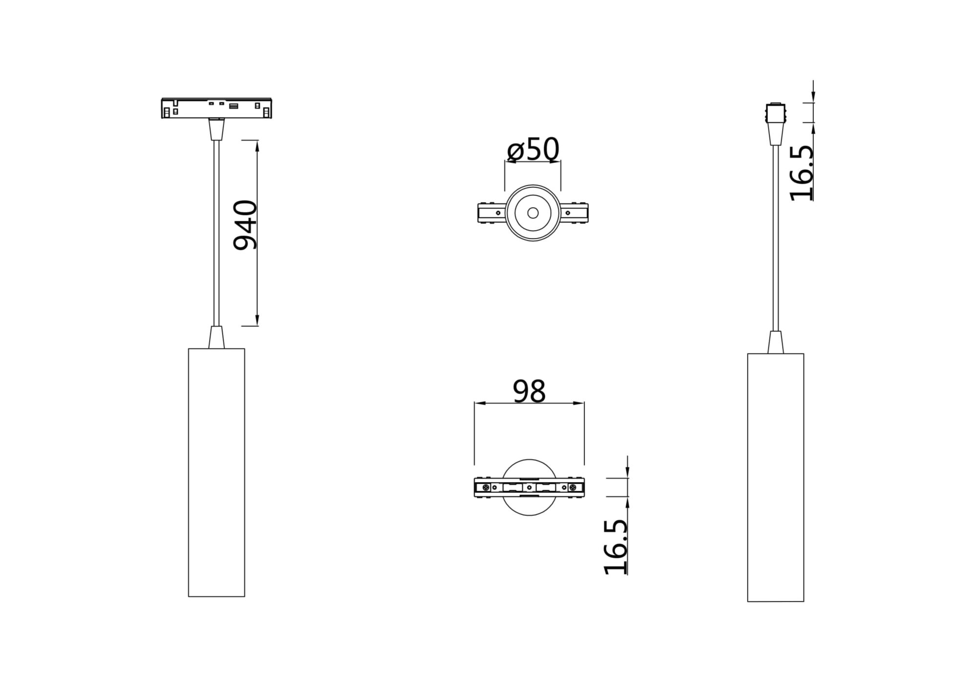 Дополнительная картинка Трековый светильник Technical TR016-2-12W3K-W