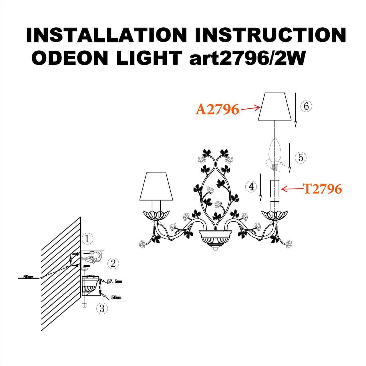 Дополнительная картинка Бра Odeon Light Tender 2796/2W