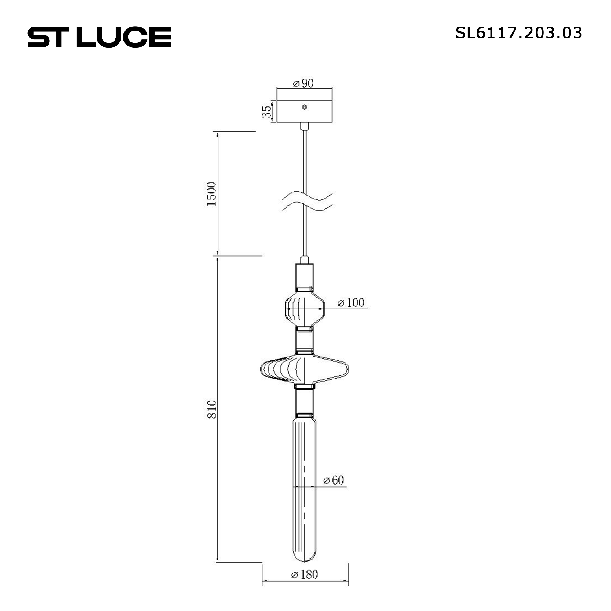 Дополнительная картинка SL6117.203.03 Светильник подвесной ST-Luce