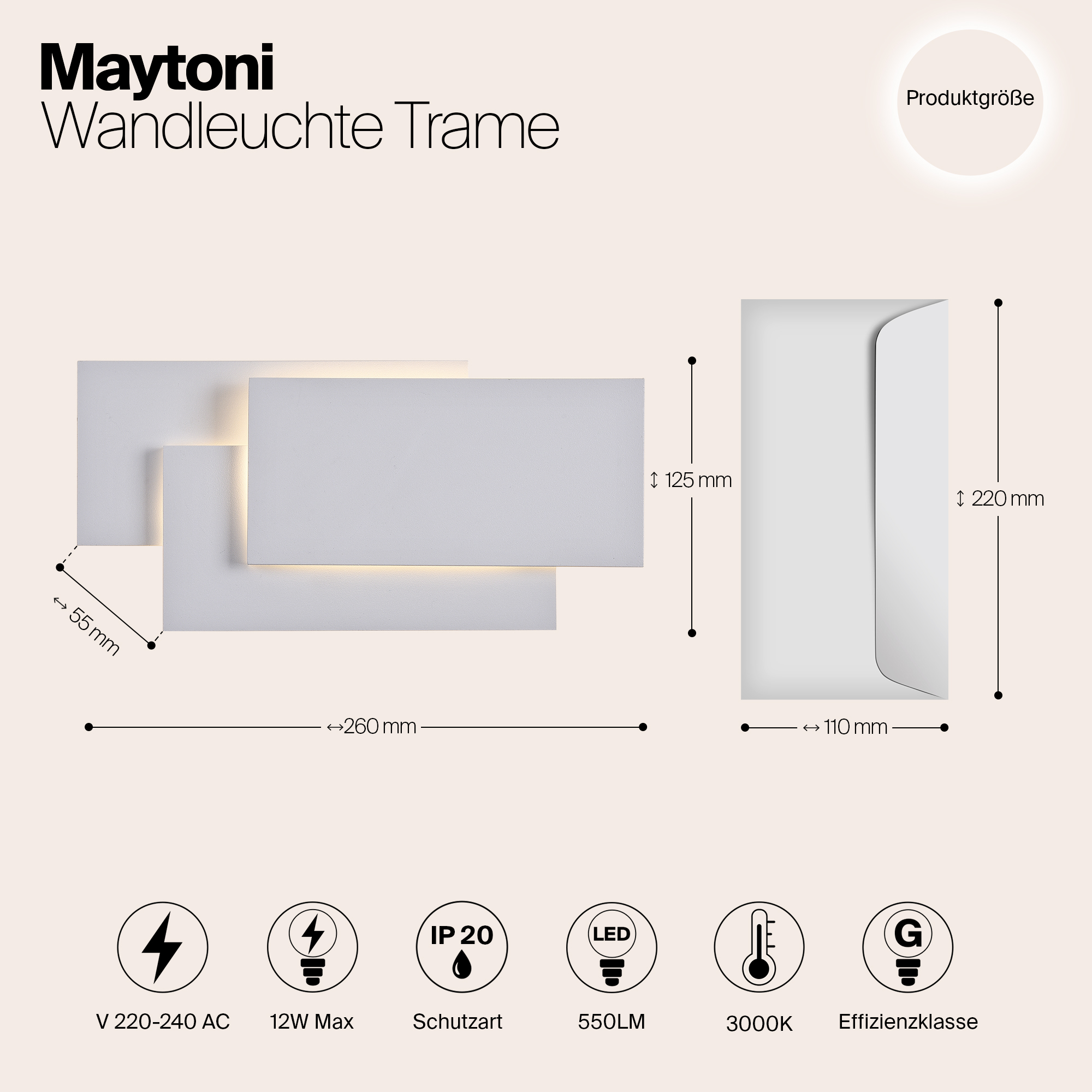 Дополнительная картинка Настенный светодиодный светильник Maytoni Trame C804WL-L12W