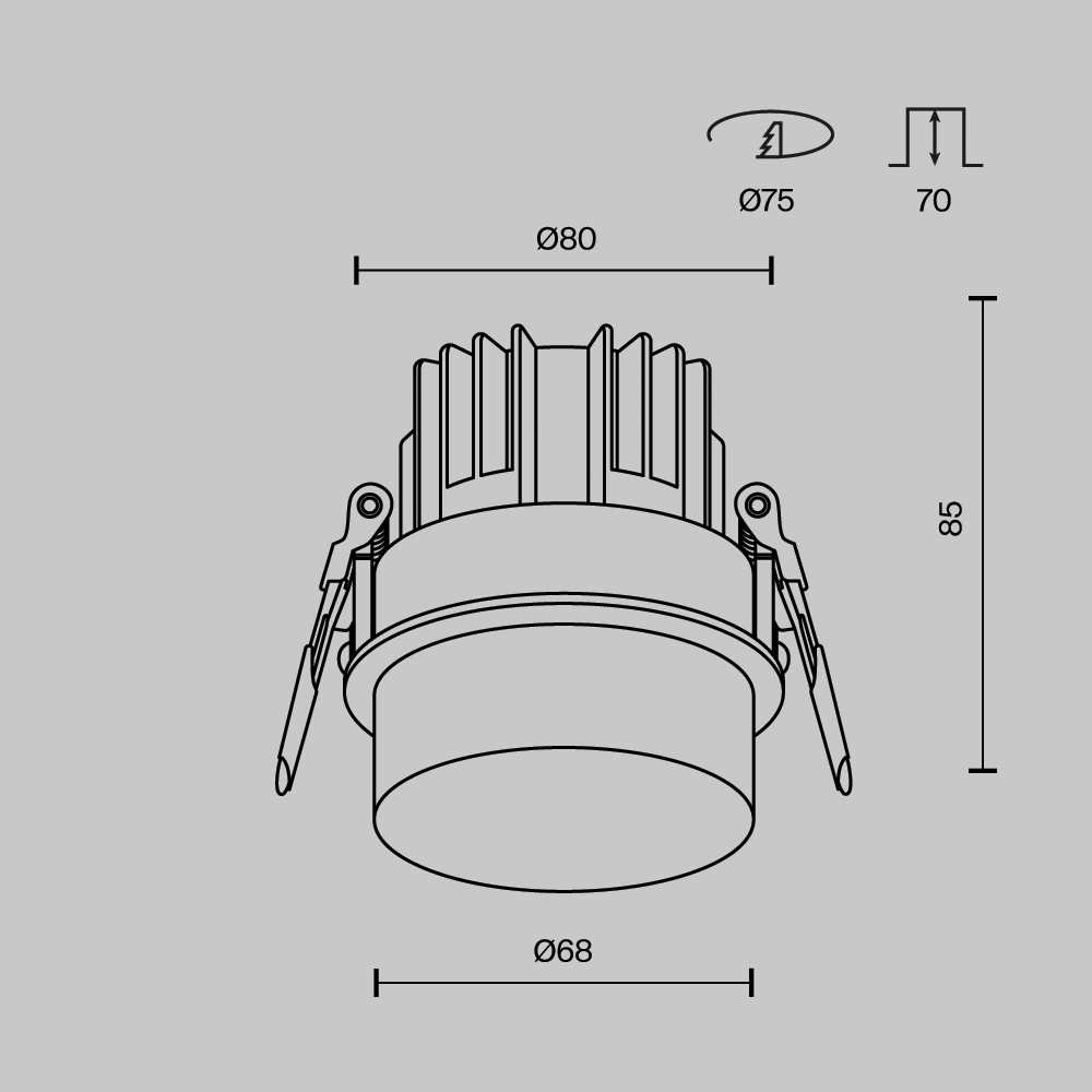 Дополнительная картинка Встраиваемый светильник Technical DL065-12W3K-W