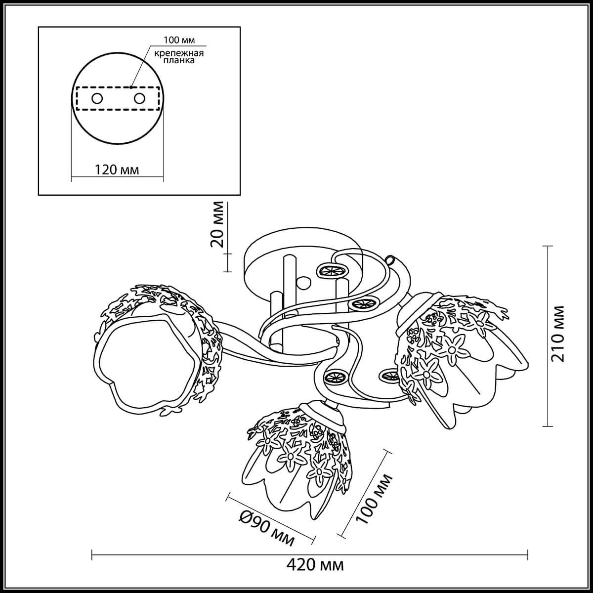Картинка Потолочная люстра Lumion Florana 3002/3C