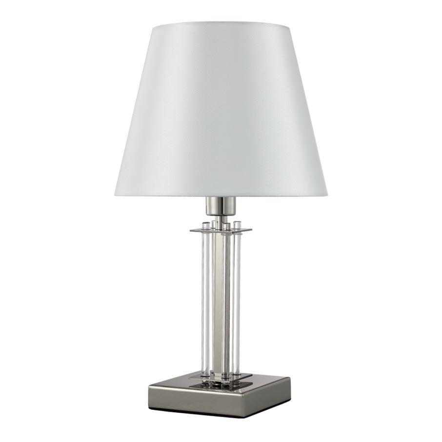 Картинка Настольная лампа Crystal Lux NICOLAS LG1 NICKEL/WHITE Crystal Lux 3400/501
