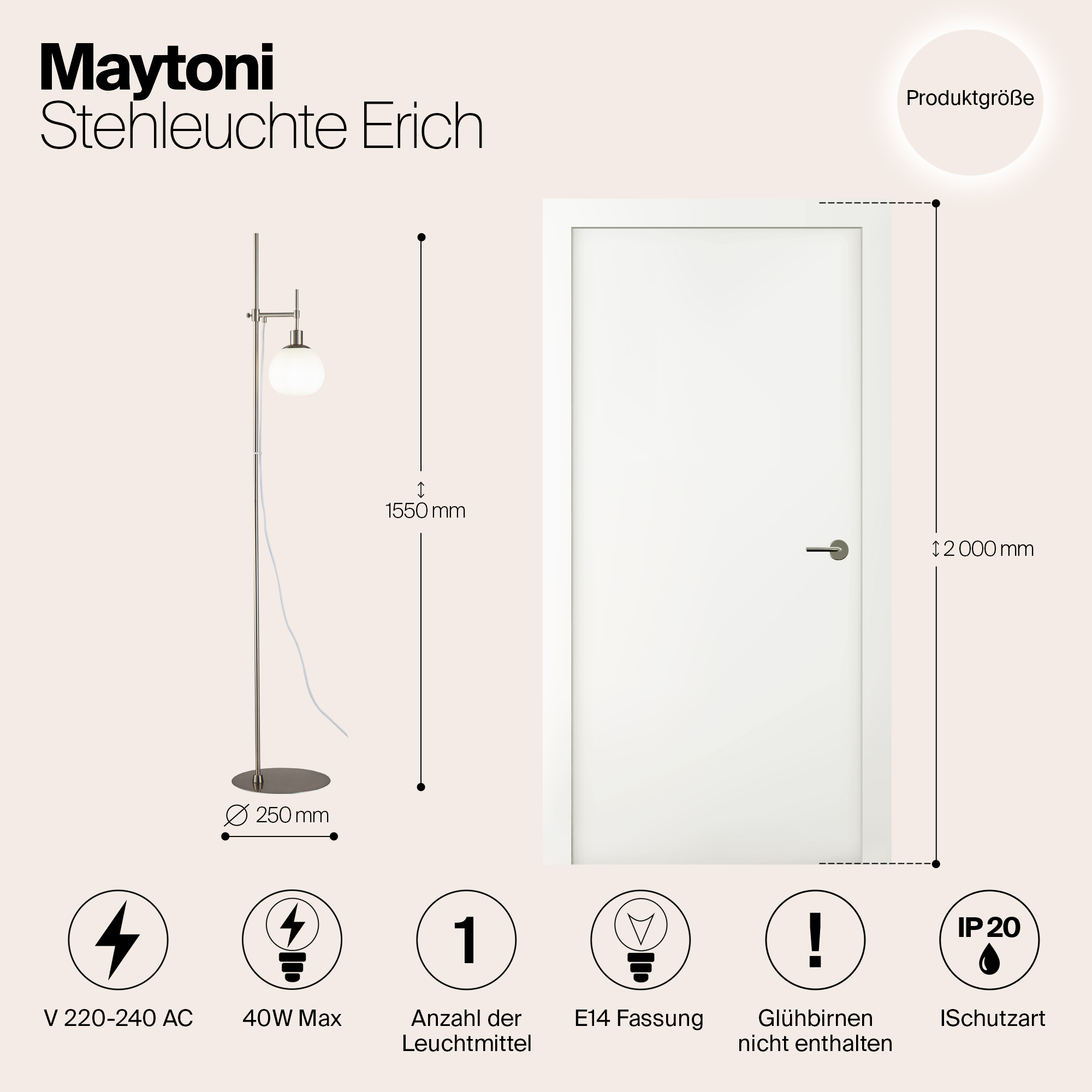 Картинка Торшер Maytoni Erich MOD221-FL-01-N