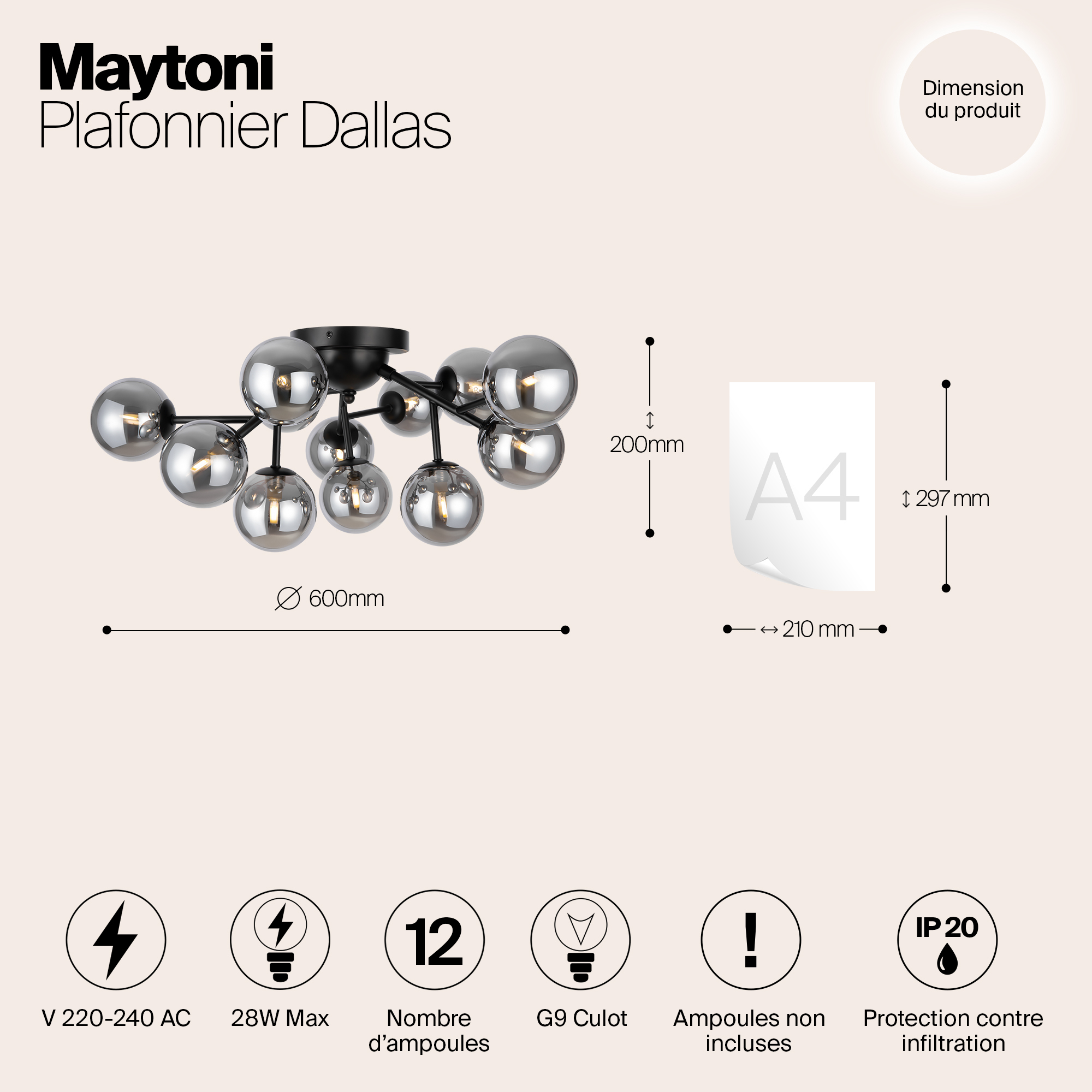 Картинка Потолочная люстра  Maytoni MOD545CL-12B