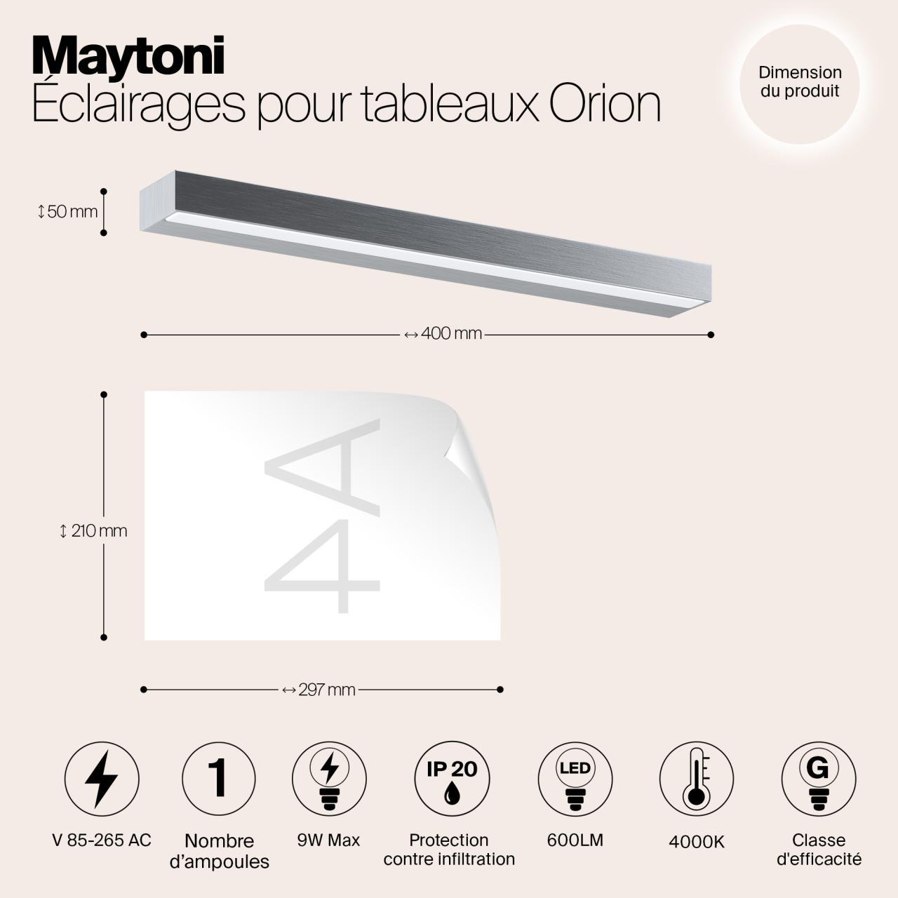 Дополнительная картинка Подсветка для зеркал Maytoni MIR011WL-L9S4K