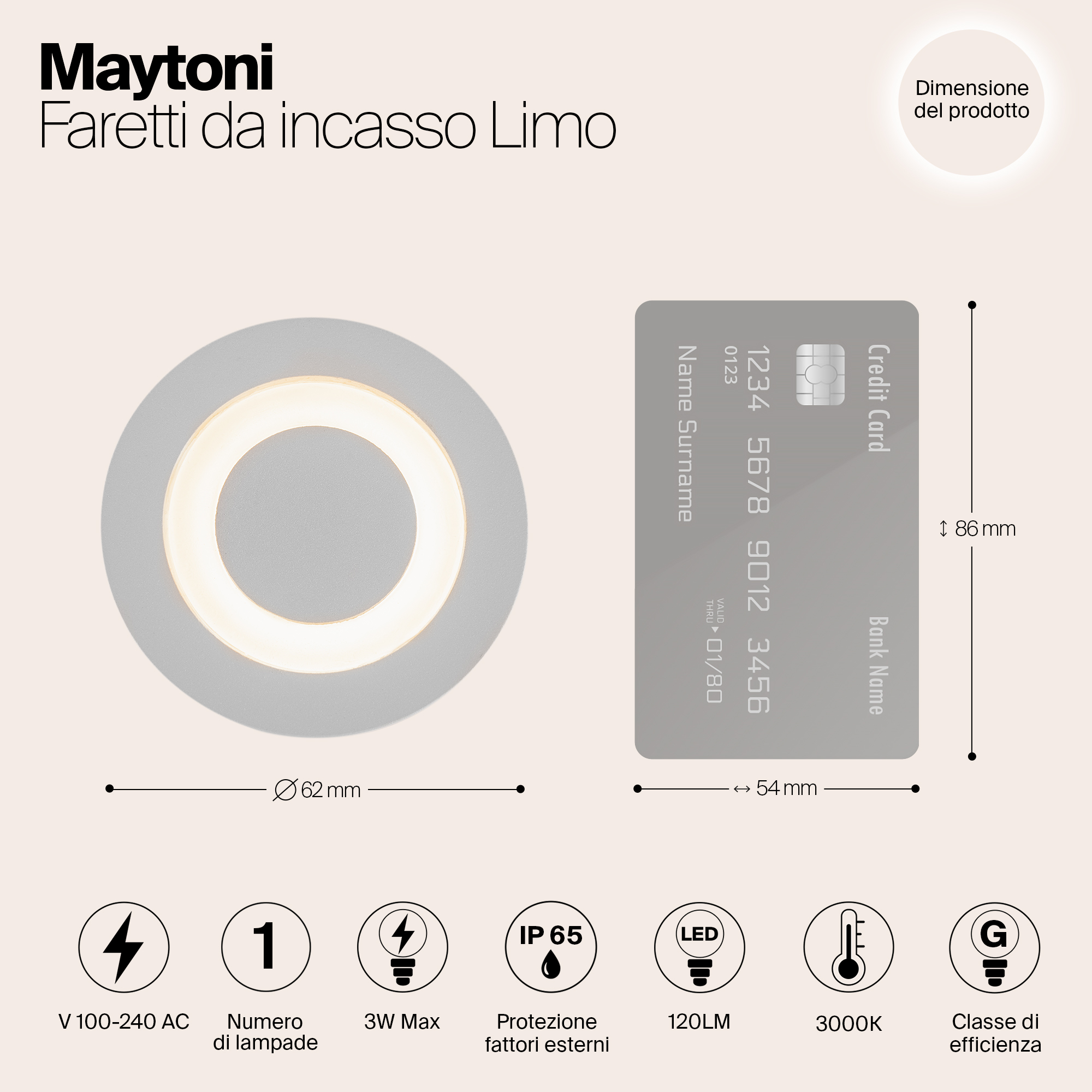 Дополнительная картинка Встраиваемый светильник Maytoni O037-L3W3K