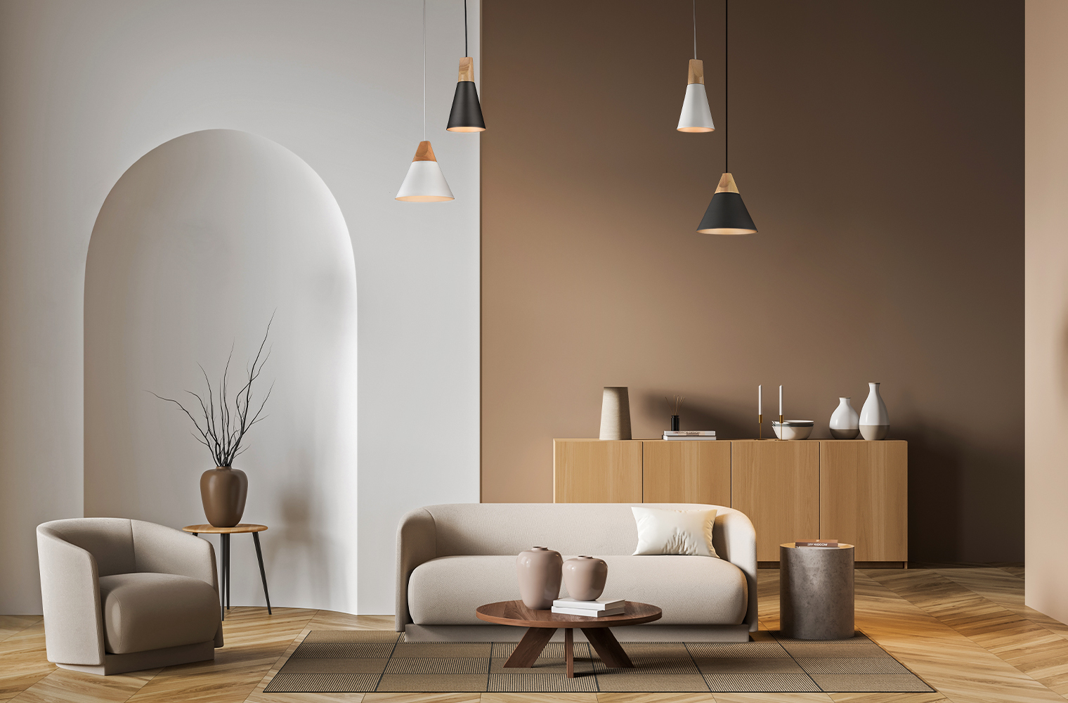 Дополнительная картинка Подвесной светильник Maytoni Bicones P359-PL-140-W