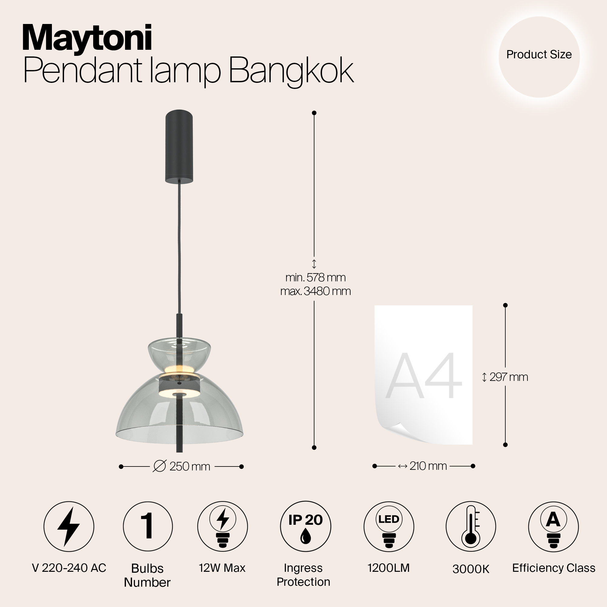 Дополнительная картинка Подвесной светильник Maytoni MOD185PL-L11B3K2