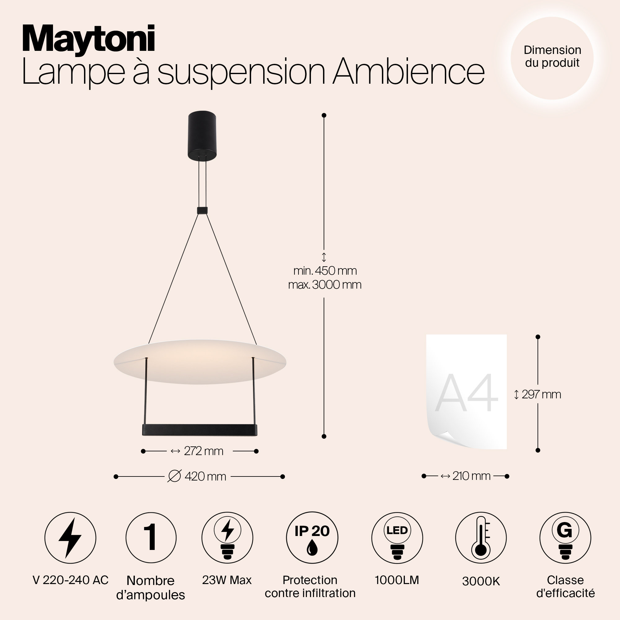 Дополнительная картинка Подвесной светильник Maytoni MOD280PL-L23B3K