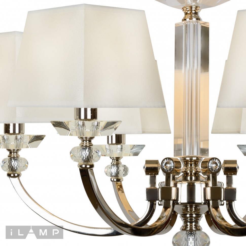 Картинка Подвесная люстра iLamp Blues P9404-6 Никель+белый