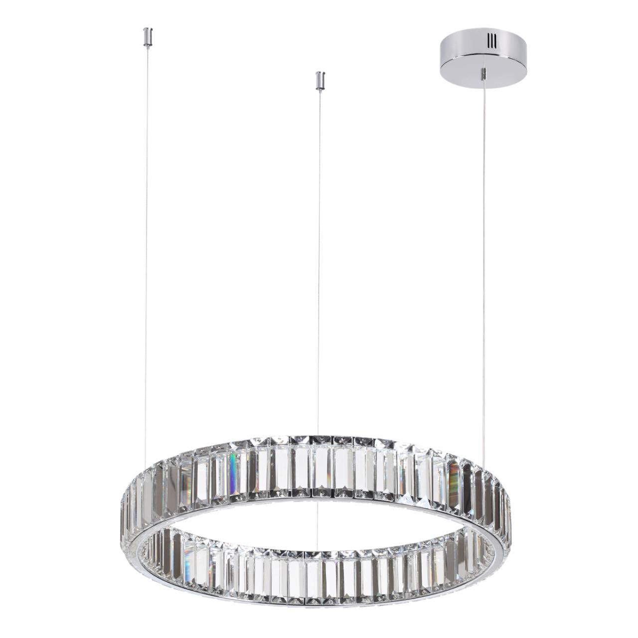 Дополнительная картинка 4930/30L L-VISION ODL24 000  хром/прозрачный металл/хрусталь Люстра LED 30W 4000K 3570Лм VEKIA