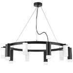люстры lr0203658751 подвесной светильник rullo 10х50w gu10 черный/белый (571020+214436-5+214487-5+202431-10), доставка по Казахстану 