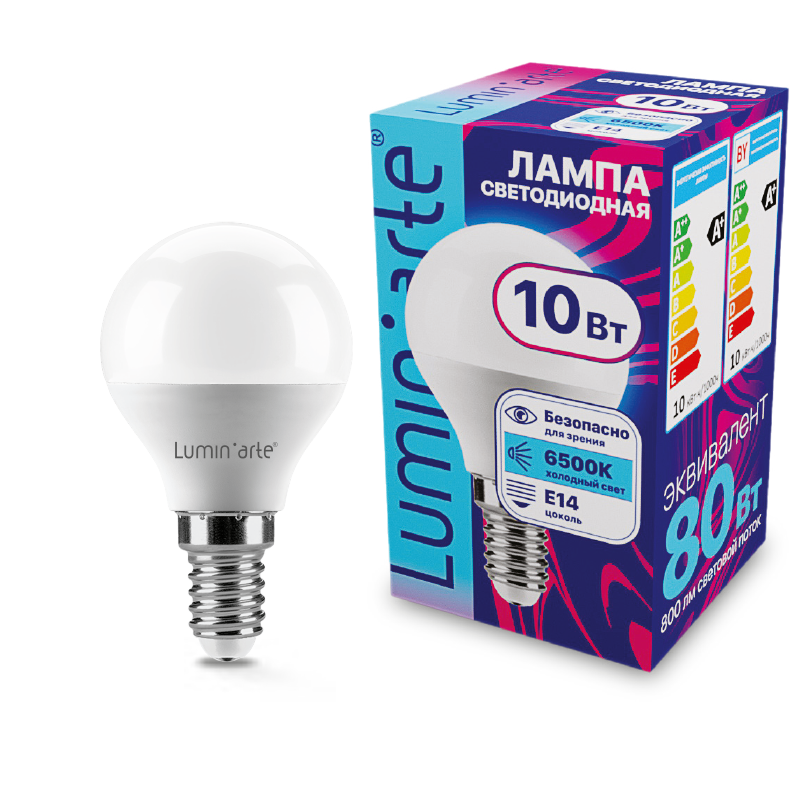 Картинка Светодиодная лампа Wolta LSTD-G45-10W6KE14