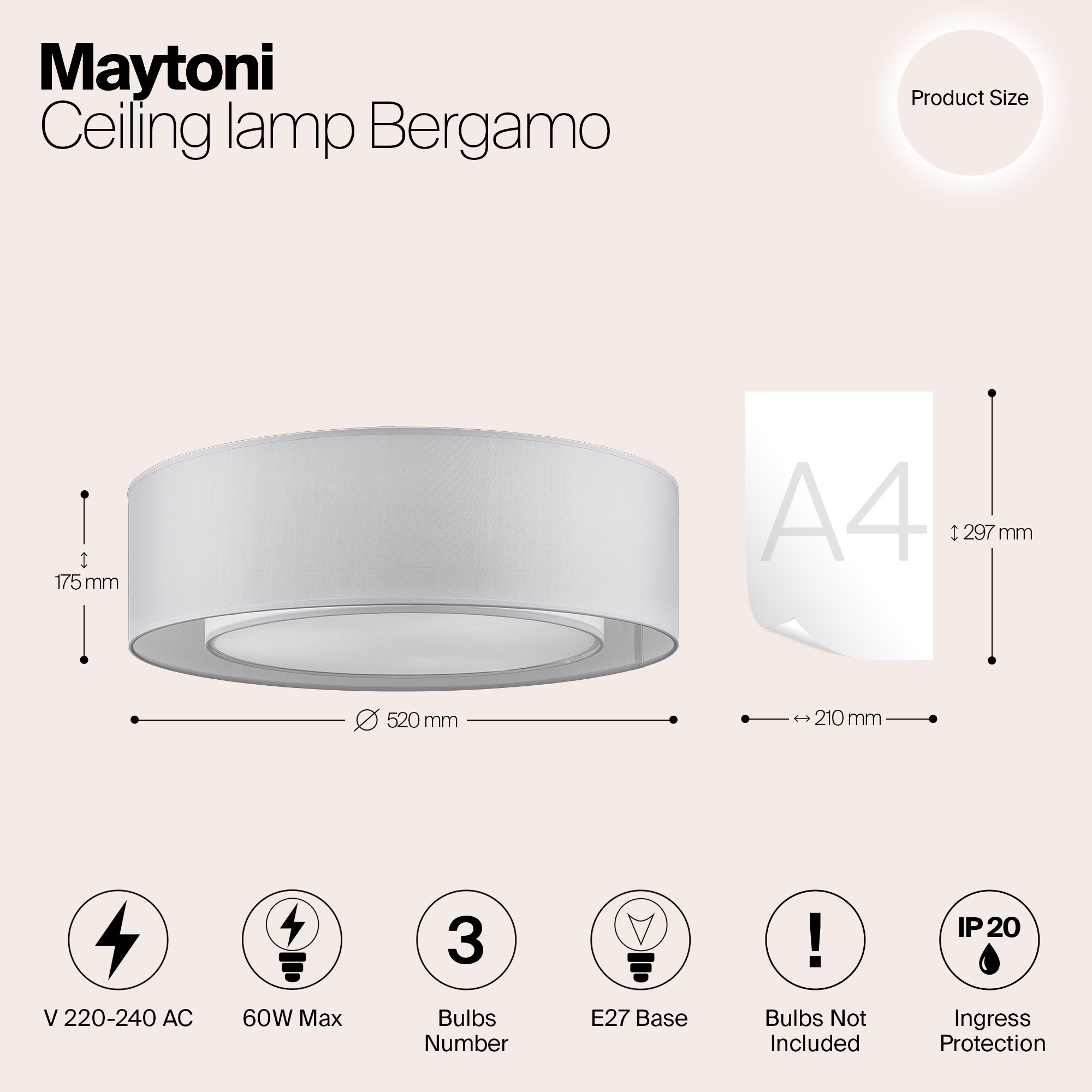 Дополнительная картинка Потолочный светильник Maytoni Bergamo MOD617CL-04GR
