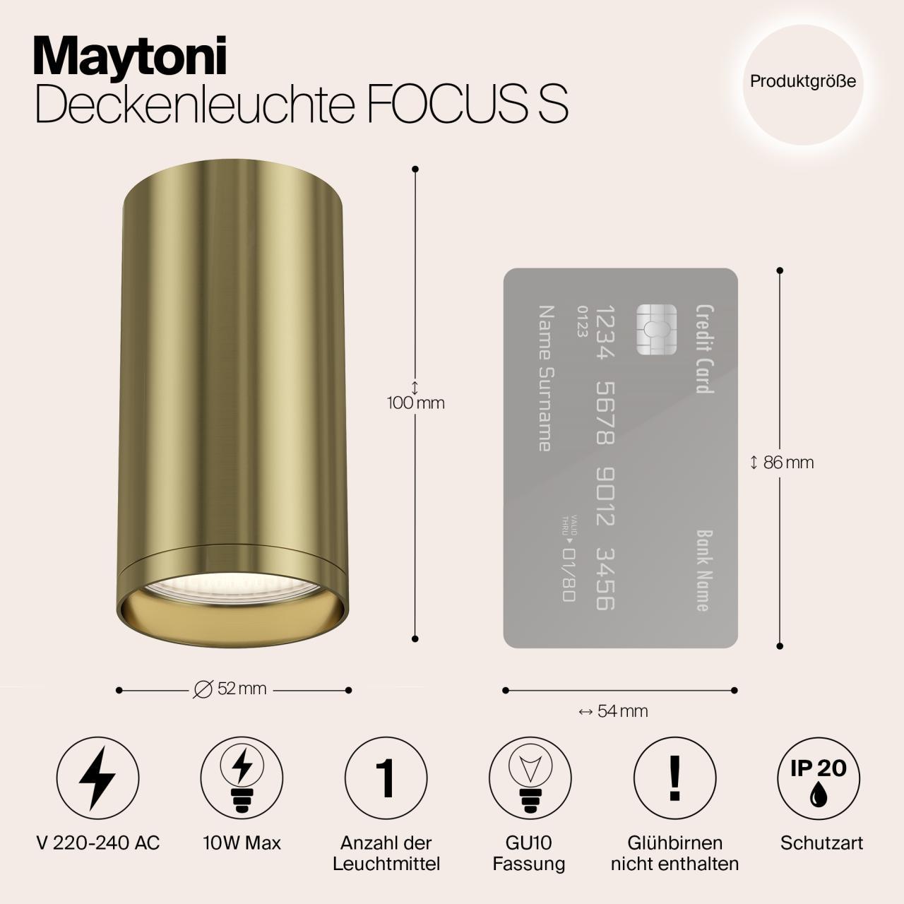 Дополнительная картинка Потолочный светильник Maytoni Focus S C052CL-01BS