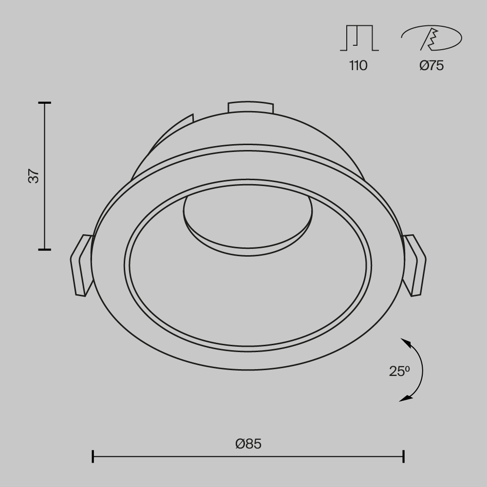 Картинка Встраиваемый светильник Technical DL051-U-1B
