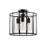 люстры 798237 (mx7961-3a) люстра  genni 3х40w e27 черный матовый/прозрачный (в комплекте), доставка по Казахстану 