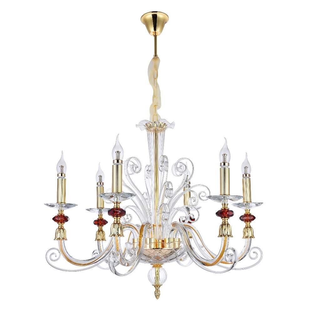 Люстра Crystal Lux CATARINA SP6 V2 GOLD/TRANSPARENT-COGNAC Crystal Lux 1361/306