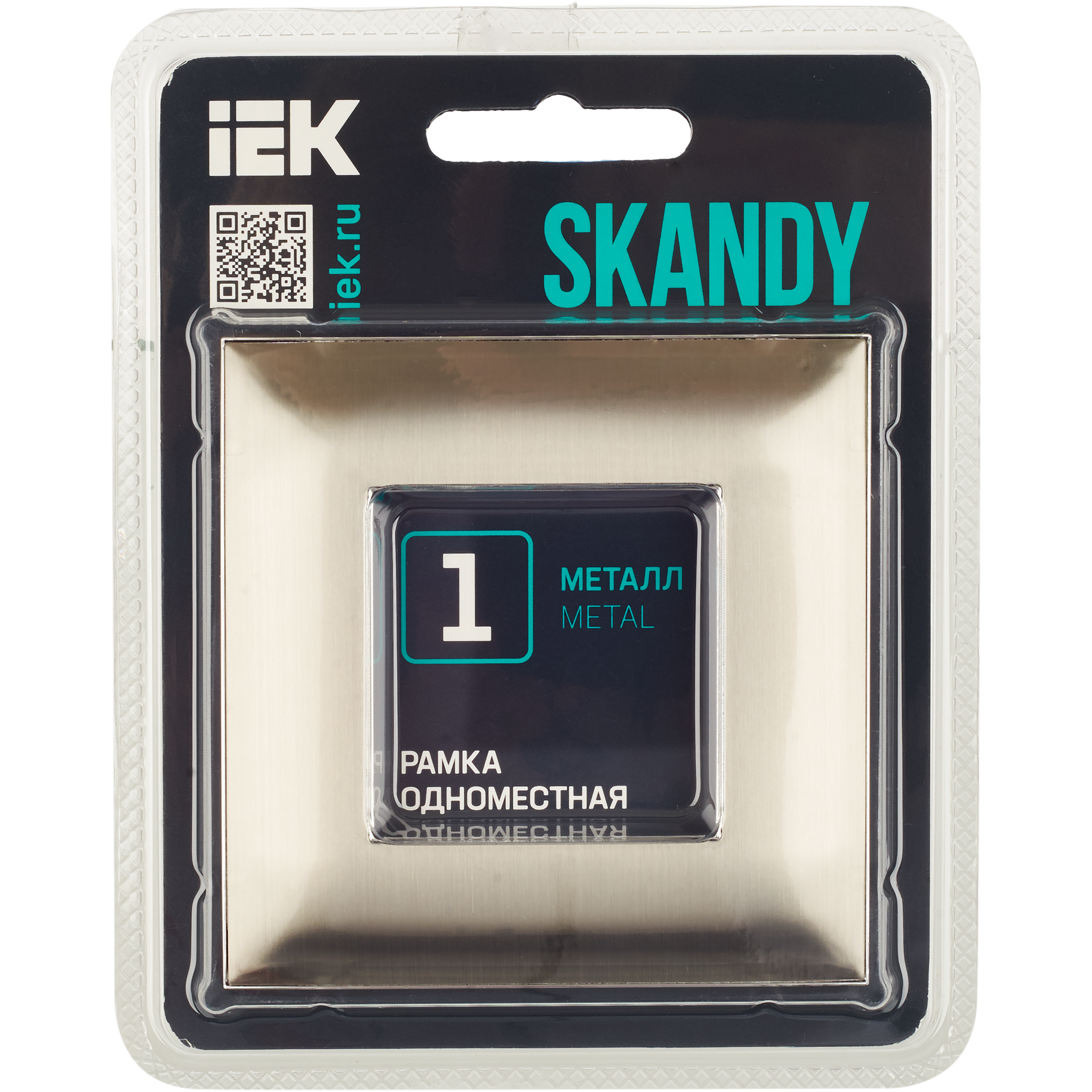 SKANDY Рамка 1-мест. SK-F31N металл никель IEK — фото 4