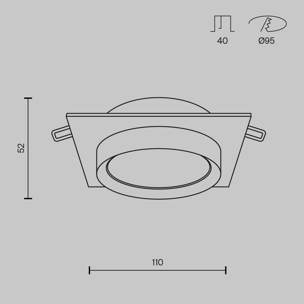 Дополнительная картинка Встраиваемый светильник Technical DL086-GX53-SQ-WB