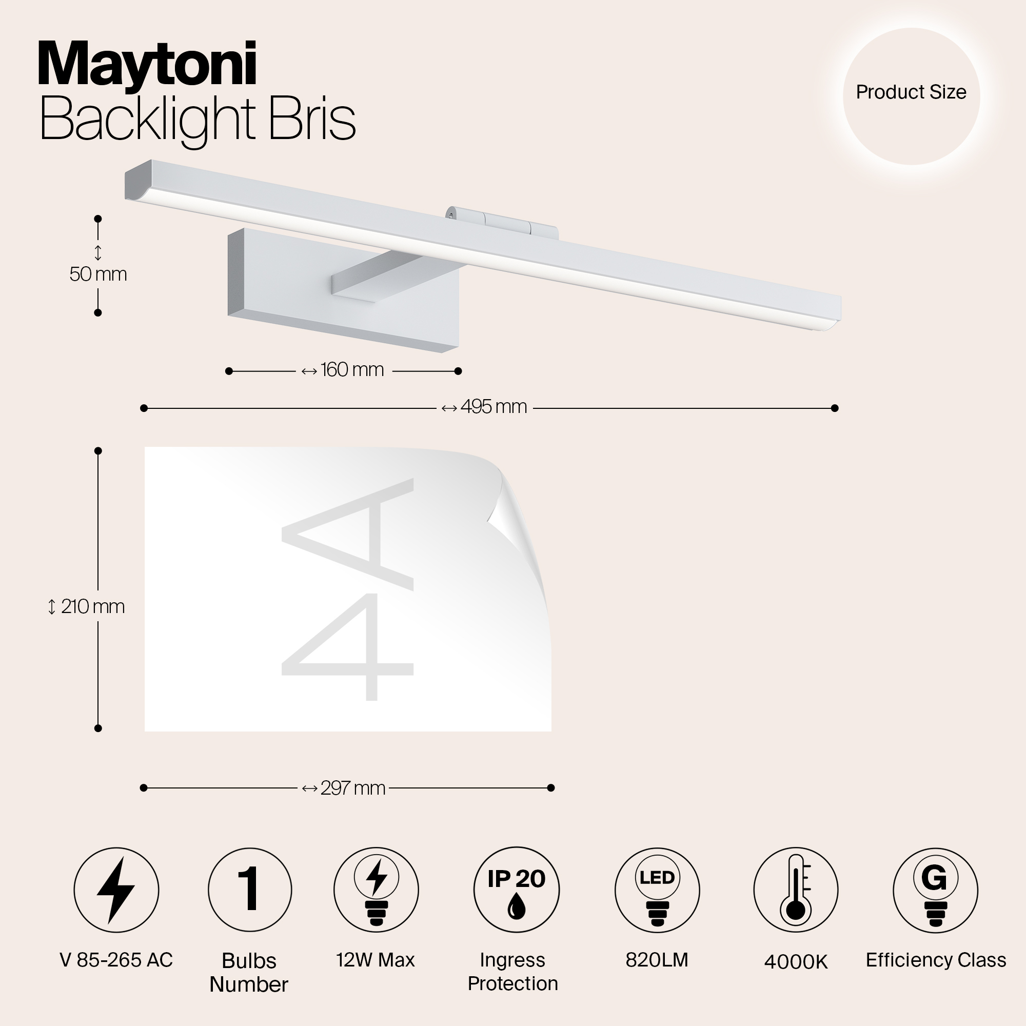 Картинка Подсветка Maytoni MIR008WL-L12W4K