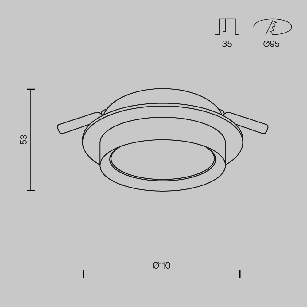 Дополнительная картинка Встраиваемый светильник Technical DL086-GX53-RD-WS