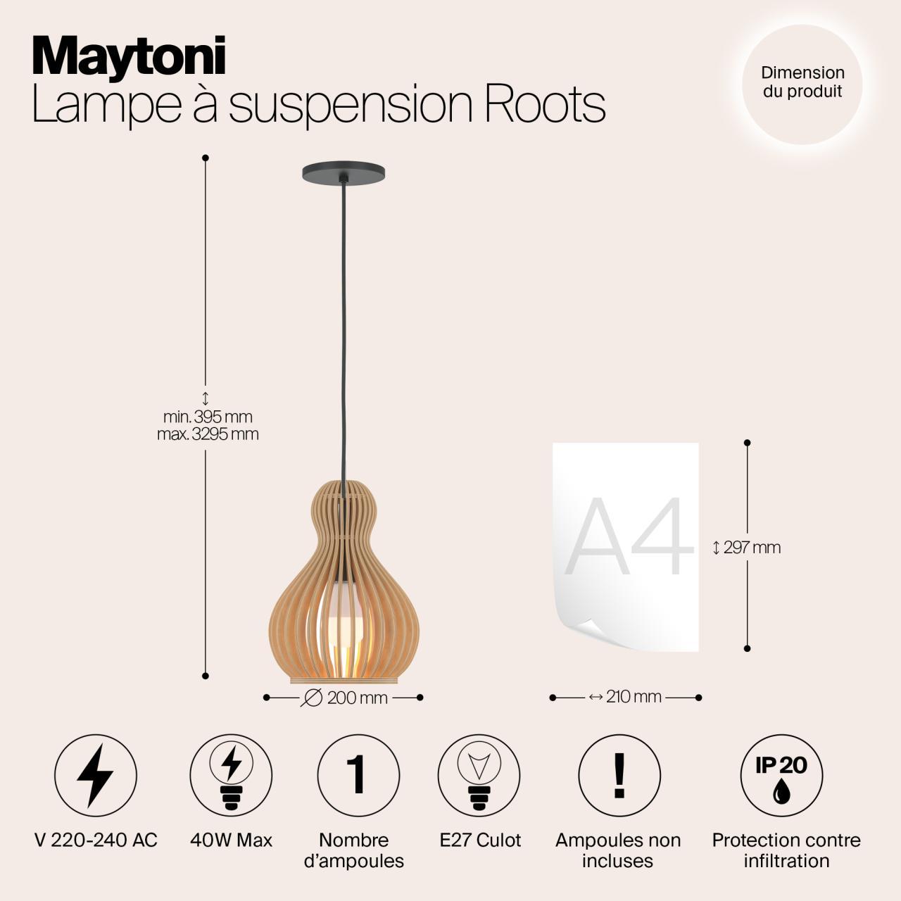 Дополнительная картинка Подвесной светильник Maytoni MOD192PL-01W