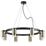 lr0183180 подвесной светильник rullo 8х50w gu10 черный/бронза (571018+214431-8+202430-8), доставка по Казахстану 