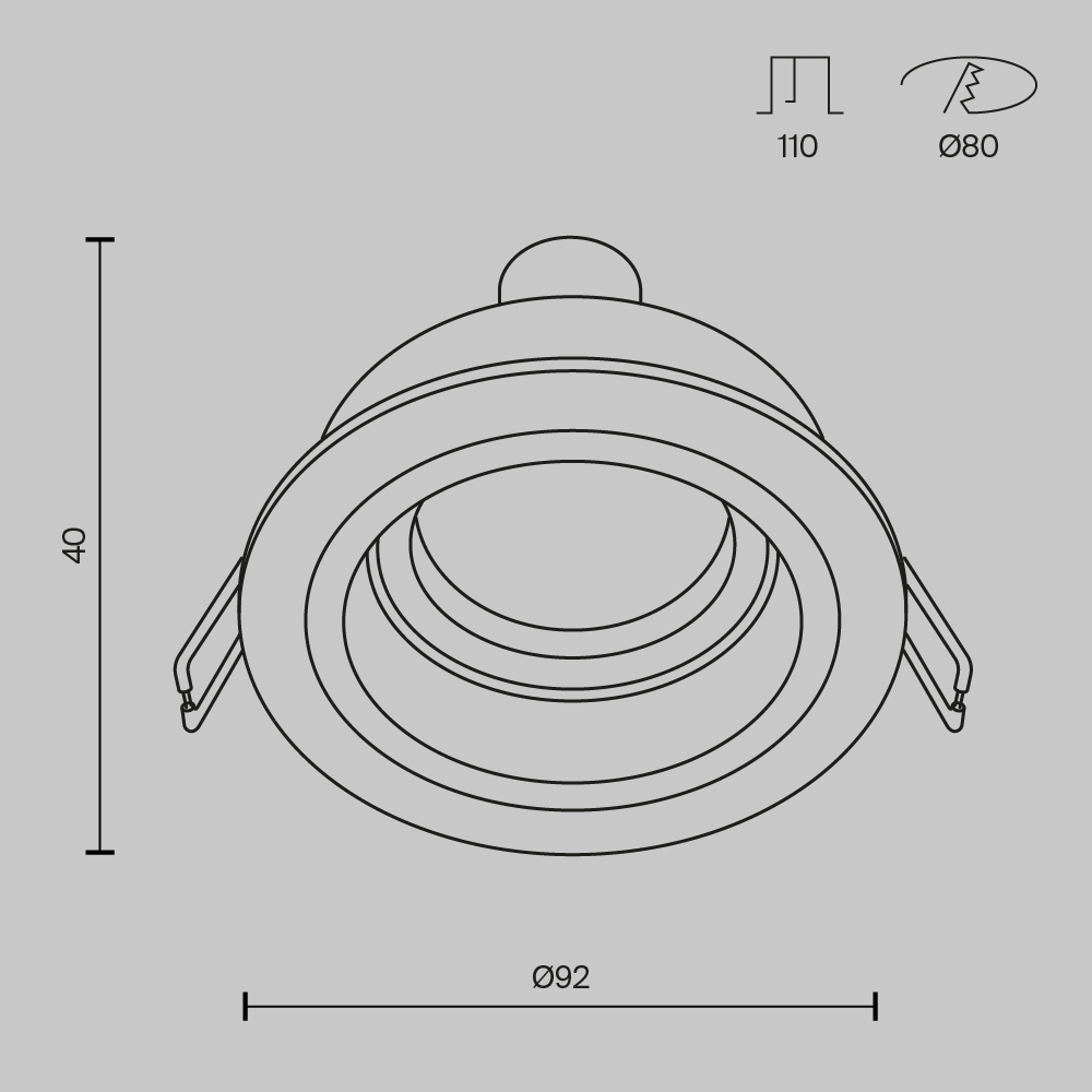 Картинка Встраиваемый светильник Maytoni Akron DL025-2-01B