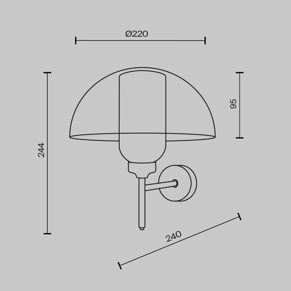 Дополнительная картинка Настенный светильник (бра) Maytoni MOD177WL-01B