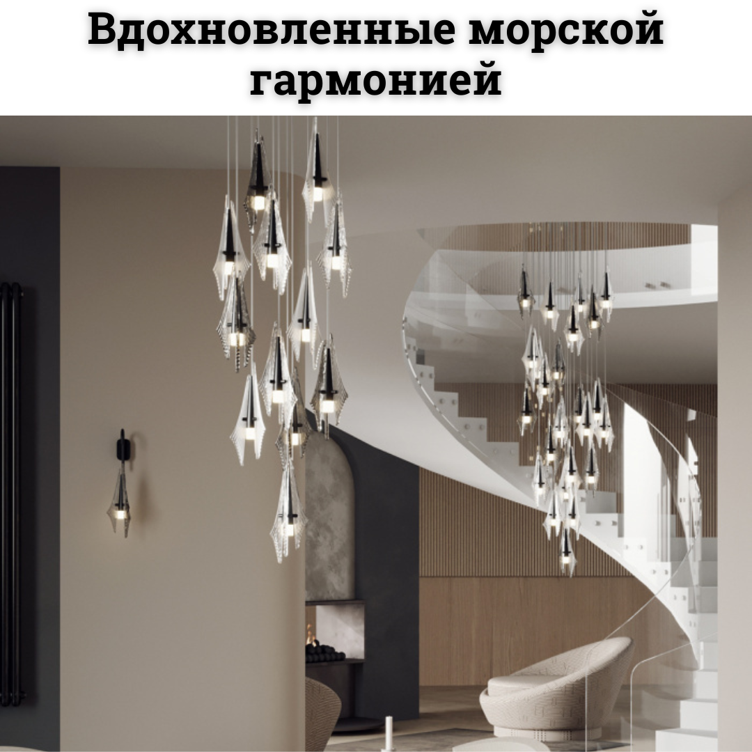 Коллекция Afalina - каскадные люстры с декоративным стеклом