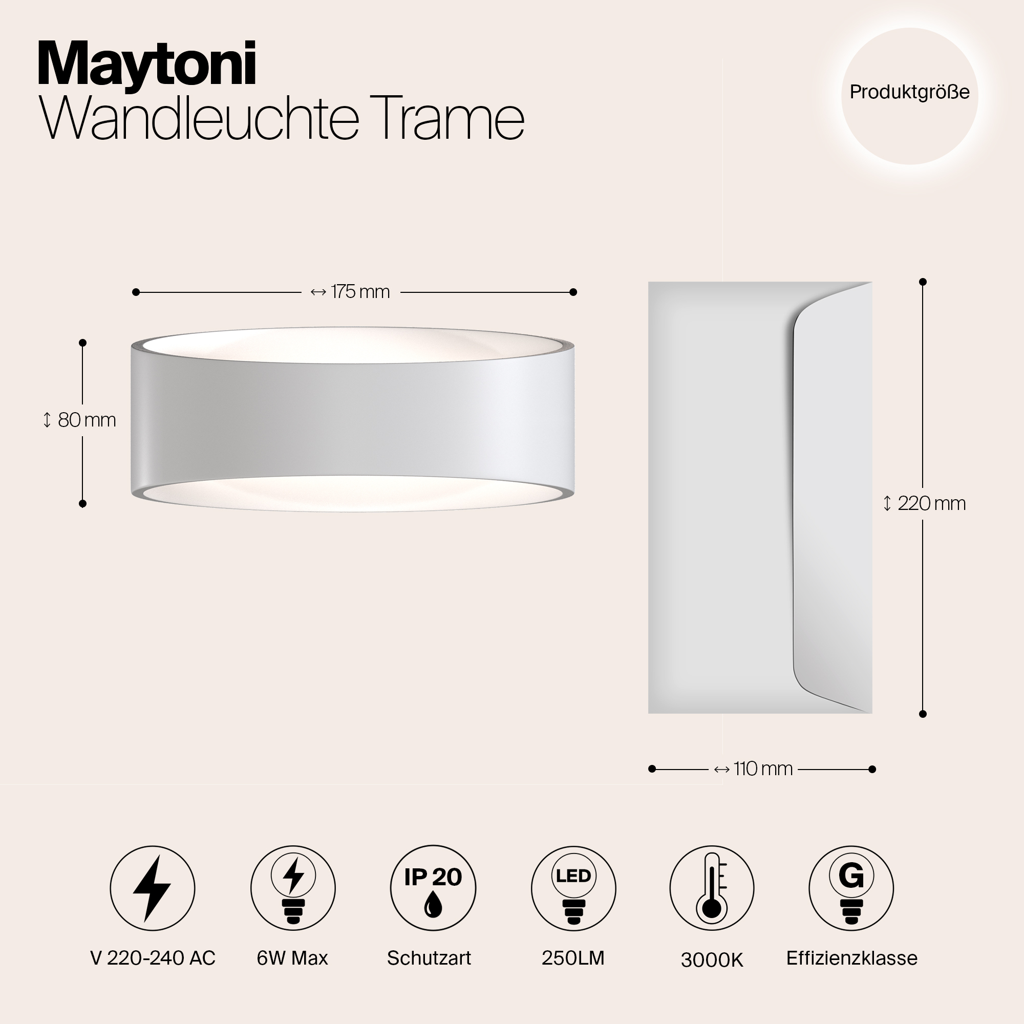 Картинка Настенный светодиодный светильник Maytoni Trame C806WL-L5W