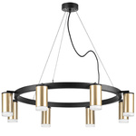 lr0184080 подвесной светильник rullo 8х50w gu10 черный/золото (571018+214440-8+202430-8), доставка по Казахстану 