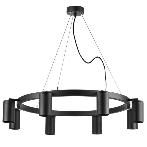 lr018378 подвесной светильник rullo 8х50w gu10 черный (571018+214437-8), доставка по Казахстану 