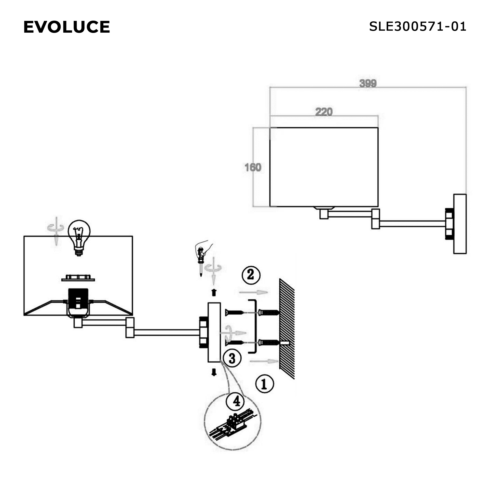 Картинка Бра Evoluce Brescia SLE300571-01