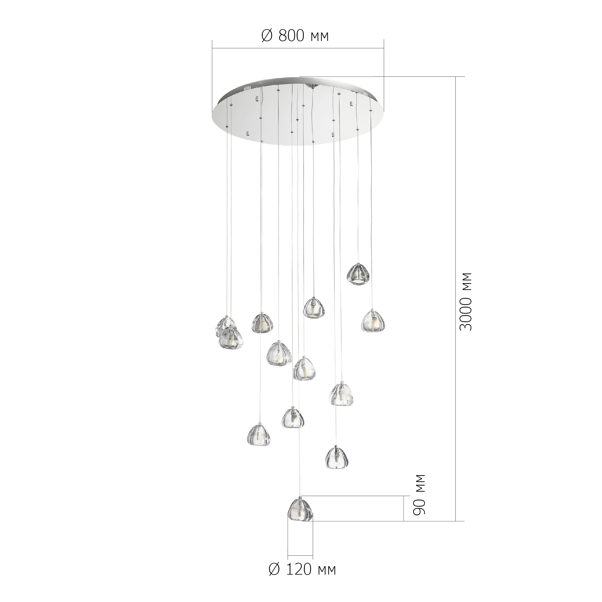 Картинка SL6017.101.13 Светильник подвесной ST-Luce WATERFALL