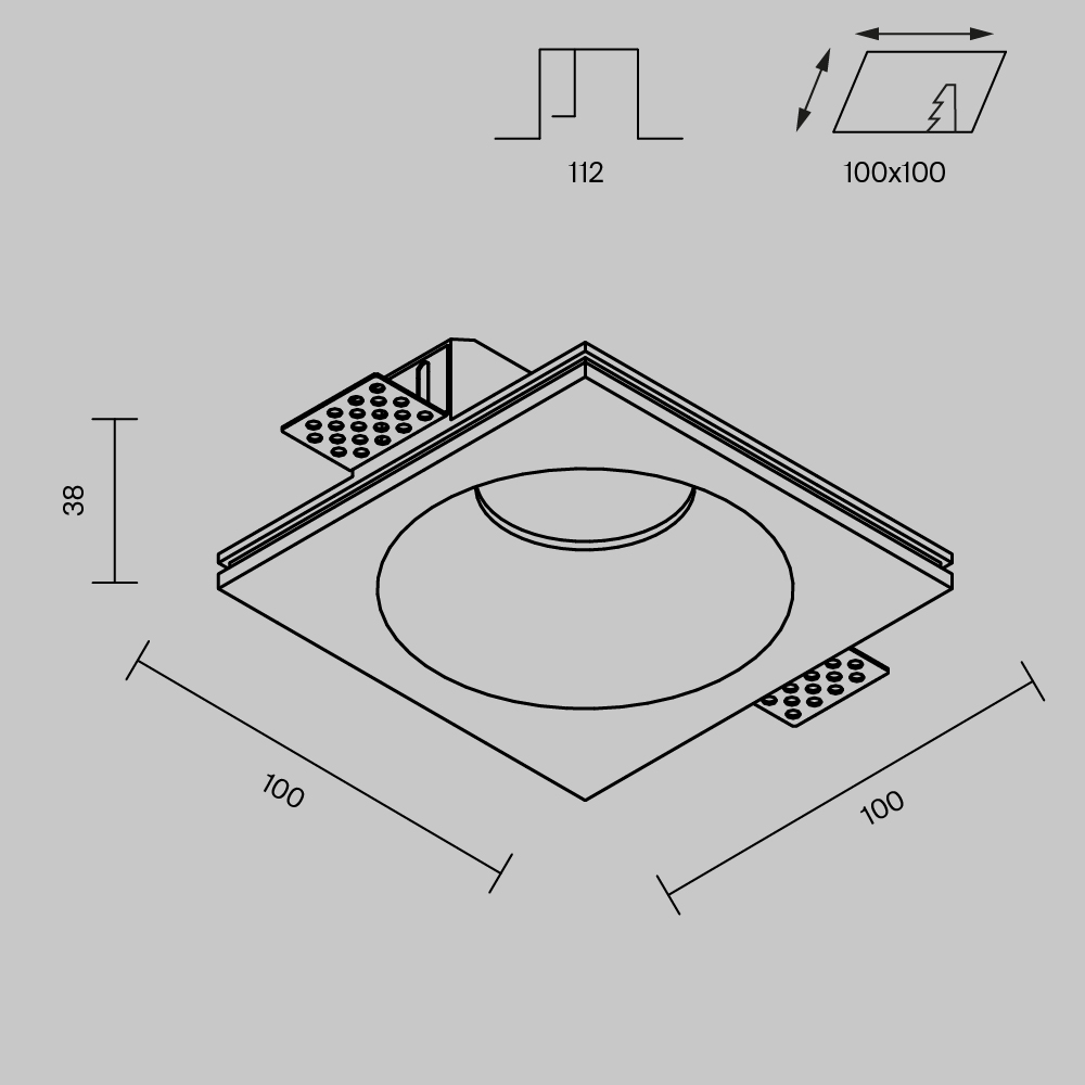Картинка Встраиваемый светильник Technical Gyps modern DL129-GU10-01-W