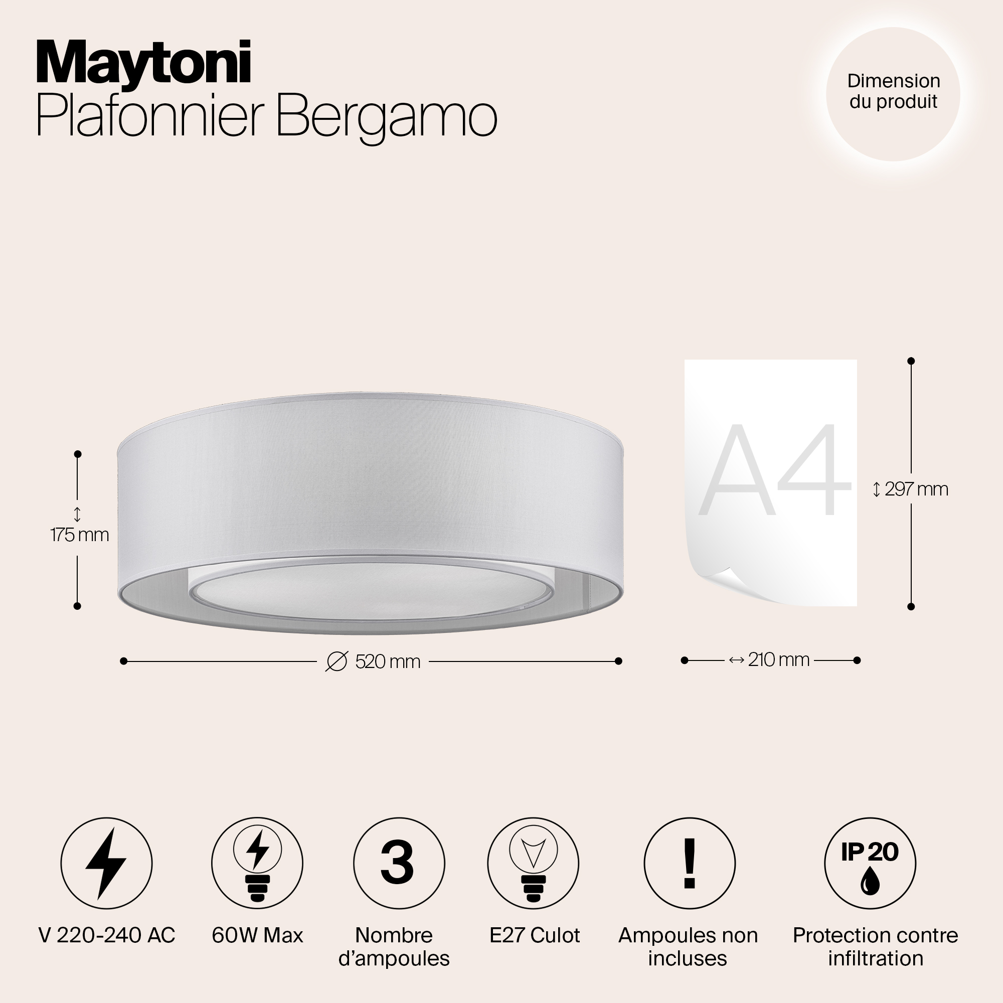 Дополнительная картинка Потолочный светильник Maytoni Bergamo MOD617CL-04GR