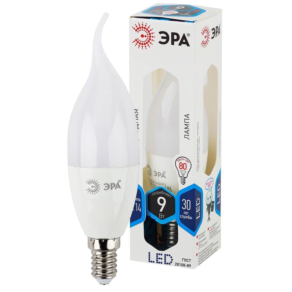 Картинка Лампа светодиодная ЭРА E14 9W 4000K матовая LED BXS-9W-840-E14 Б0027974
