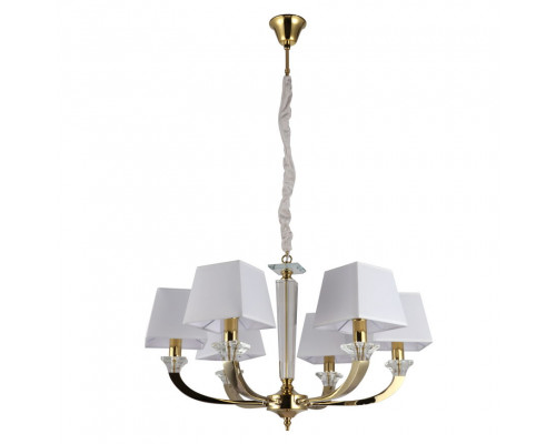 люстры newport 11400 11406/c gold  , люстра, gold clear crystal shade white d70*h45/150 cm e14 6*60w, доставка по Казахстану 