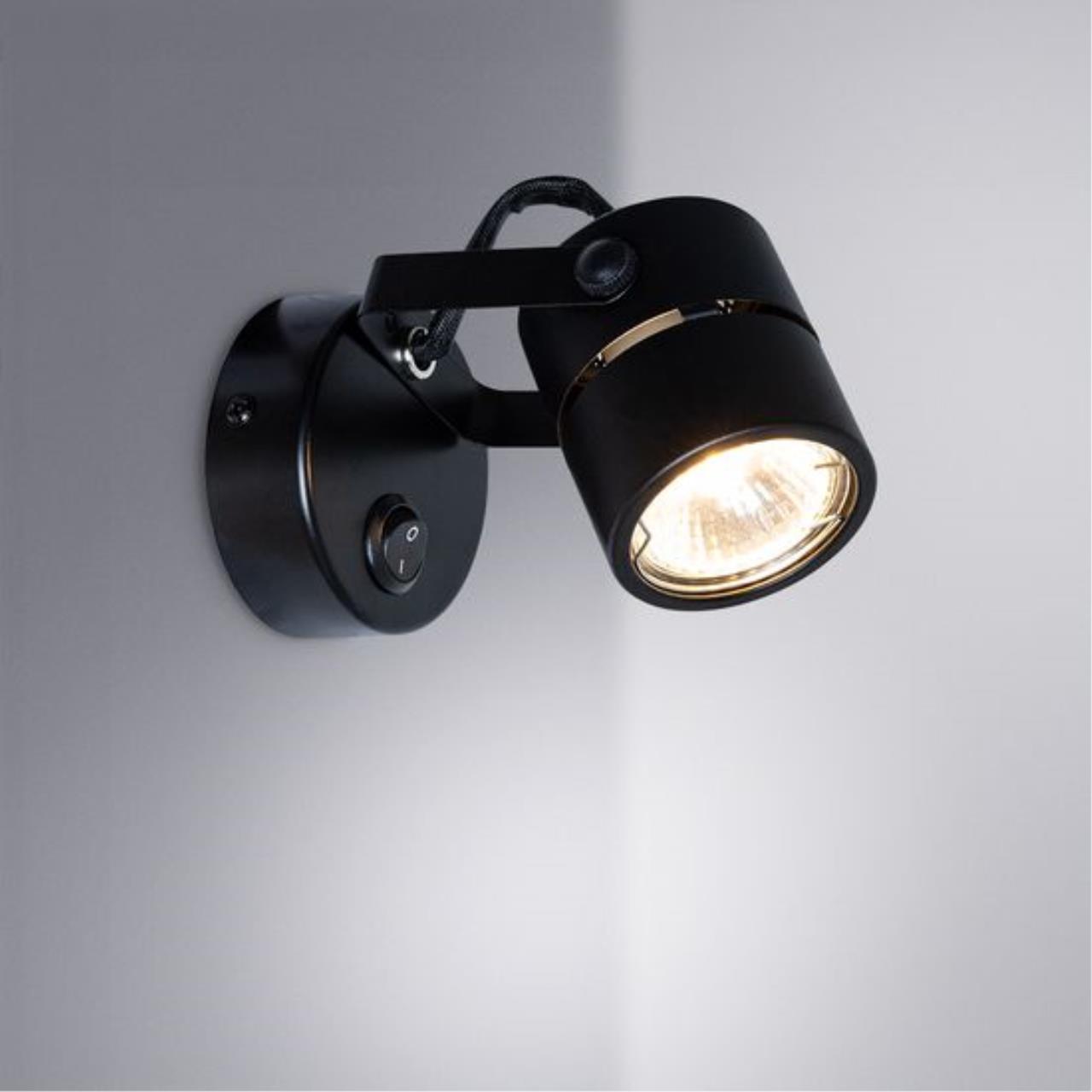 Картинка Настенный светильник Arte Lamp MIZAR A1311AP-1BK