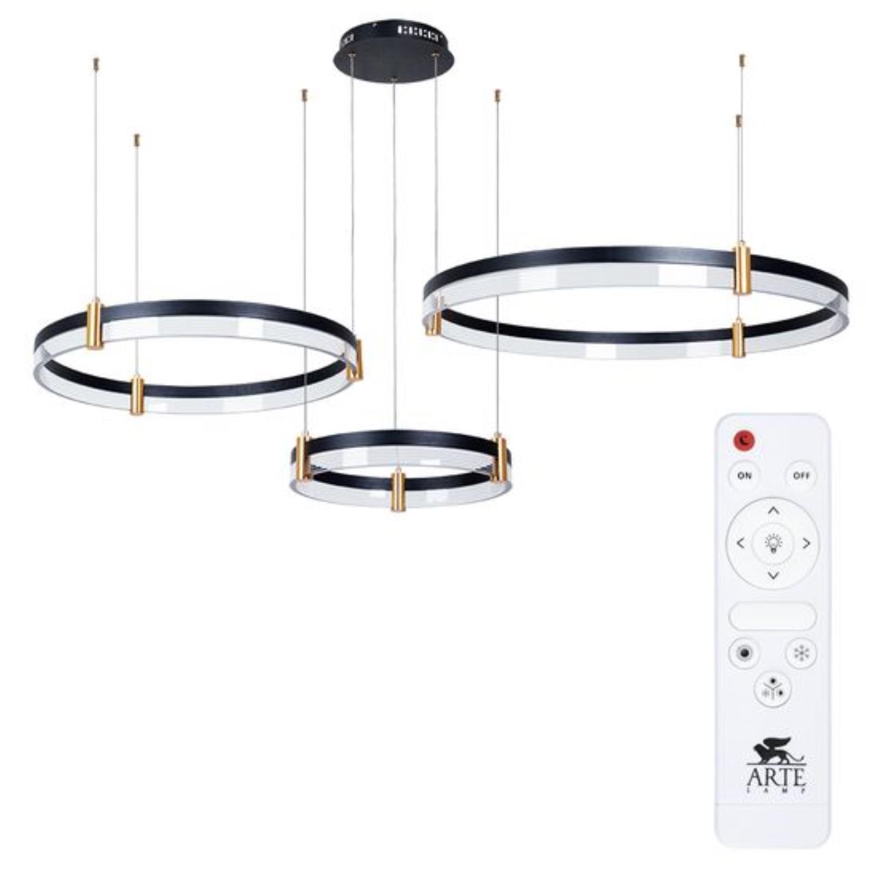 Картинка Подвесной светодиодный светильник Arte Lamp Mercury A2185SP-3BK