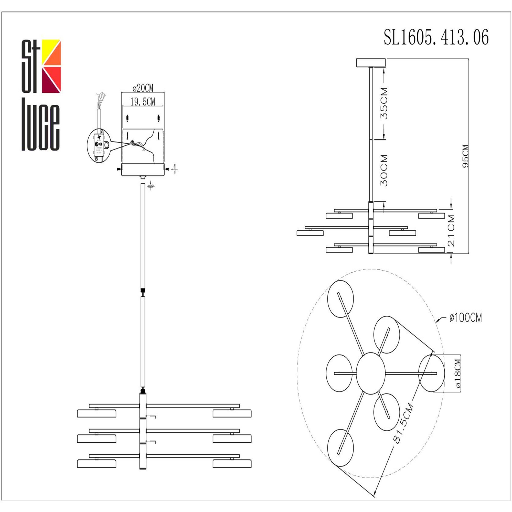 Картинка Подвесная светодиодная люстра ST Luce Farone SL1605.413.06