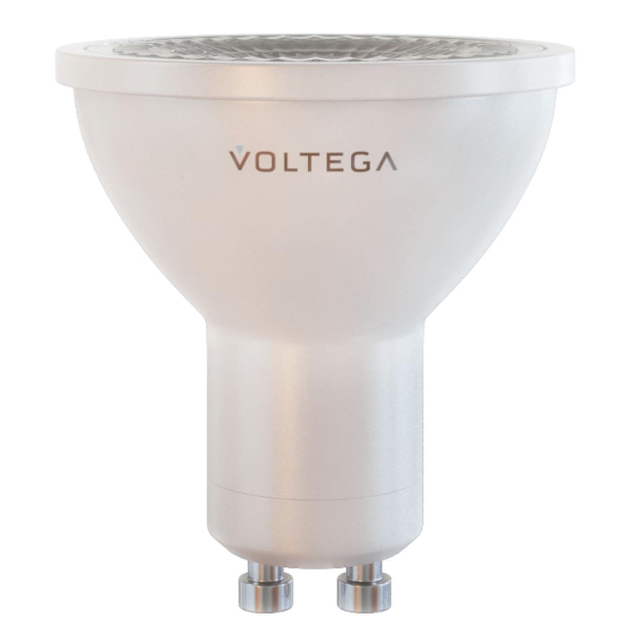 Картинка Лампа светодиодная Voltega GU10 6W 4000К прозрачная VG2-S1GU10cold6W-D 7109