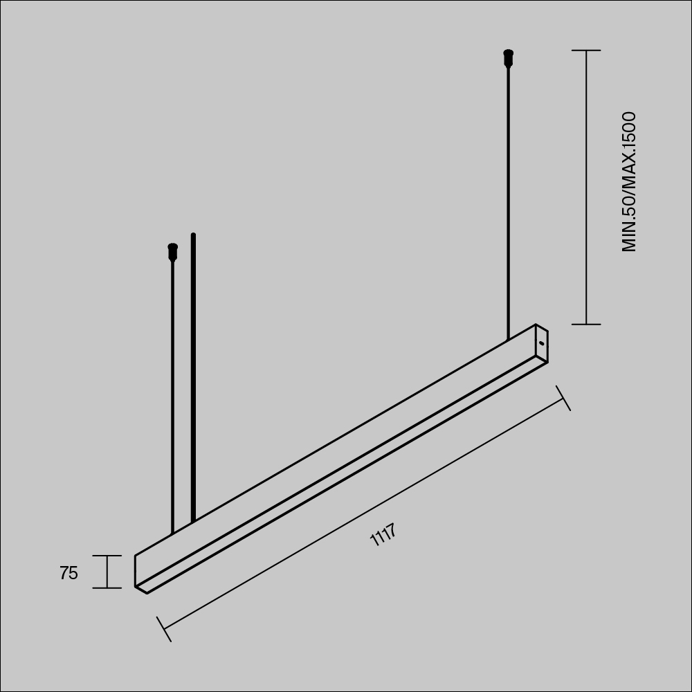 Картинка Подвесной светильник Technical P070PL-2.7-3-4K-B