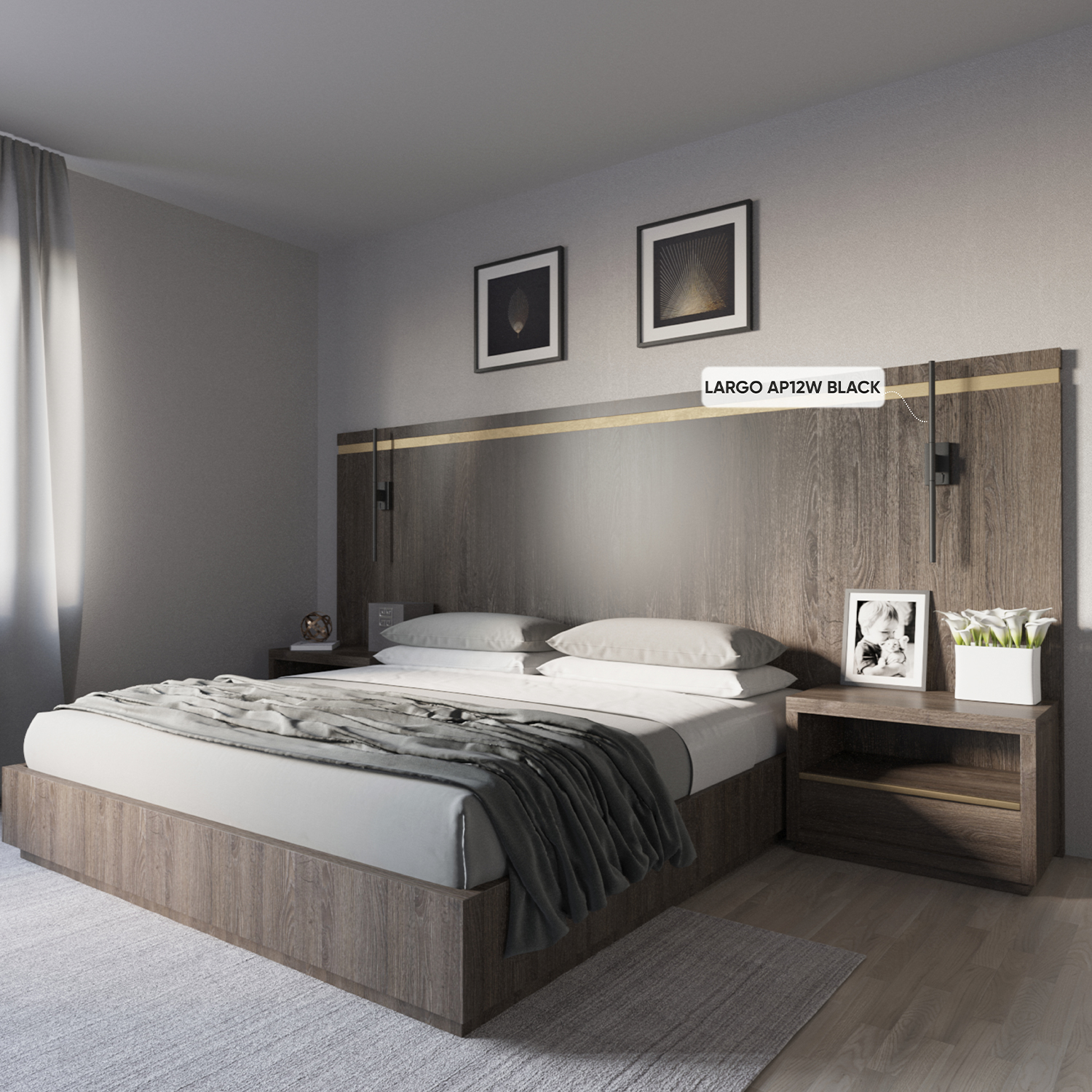 Картинка Бра Crystal Lux LARGO AP12W BLACK Crystal Lux 0780/412